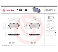 BREMBO P 85 117 Brake pad set
