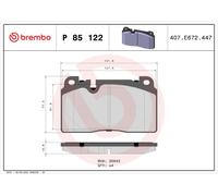 Front Brake Pad Set BREMBO P 85 122 for Audi/Porsche A6/A7/Q5/Macan (12-18)
