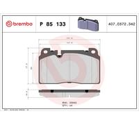 Brake pads P 85 133 BREMBO for AUDI Q5