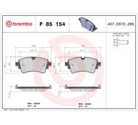 Brembo P 85 154 - Brake pad - Rear