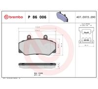 Brembo Disc Brake Pad Set P 86 006 Front for Volvo 740/760/940/960 2.3L