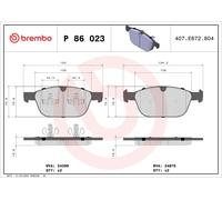 Brembo P86023 Front Disc Brake Pad - Set of 4