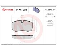 Fits BREMBO P A6 023 HAM PADS. TYú GR.20,0 KPL.îRUB,ZAîLEPKIIVECO DAILY 99- TYú