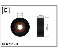 Fits CAFFARO 191-00 Tensioner Pulley, v-ribbed