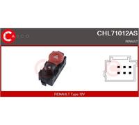 Hazard warning light switch CHL71012AS CASCO for RENAULT KANGOO Express