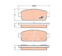 FITS CHEVROLET AVEO HATCHBACK 1.4 TURBO BRAKE PAD SET, DISC BRAKE GDB1844 TRW