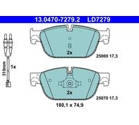 ATE Brake Pad Set 13.0470-7279.2 Disc Brake Fits Citroën C5 III 2.0 HDI 180