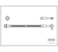 Flexible brake hose Front Axle 19033029 CORTECO for NISSAN PATROL GR Mk II Wagon