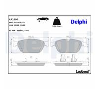 Fits DELPHI HAMULCE LP2292 BRAKE PADS FRONT