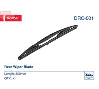 DENSO Flat Rear Window Wiper Blade DRC001-300mm - Premium All Season Replacement Wipers - Direct RR Arm - LHD/RHD