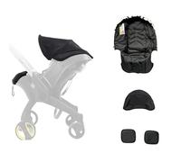 Fits Doona Car Seat Stroller, 4-in-1 Replacement Accessories Set - Canopy Sunshade, Seat Cushion, Shoulder Pads & Liner in Black