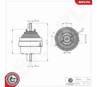 Fits ESEN SKV 75SKV350 engine cushion front left, AUDI A4 A6 SEAT Exeo SKODA Su