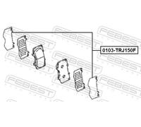 Febest 0103-TRJ150F Front Brake Pad Accessory Kit Fits Lexus Toyota 4 Runner Gx
