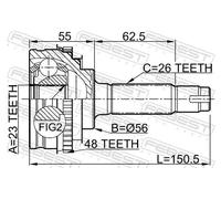 FEBEST FRONT DRIVE SHAFT JOINT KIT 0110010A48 FOR TOYOTA