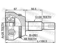 Fits FEBEST 0110-GGL15A48 Joint Kit, drive shaft