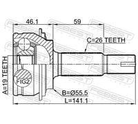 FEBEST 0110-KSP90Z19 CV joint