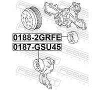 Febest Deflection/Guide Pulley 0188-2GRFE V-Ribbed Belt for TOYOTA LEXUS