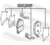 Fits FEBEST 0203-Z50F DISC BRAKE CLIP SET