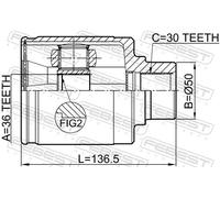 Fits FEBEST 0211-Z50RH INNER CV JOINT RIGHT 36X50X30