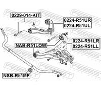 Fits FEBEST 0229-014-KIT SUSPENSION MOUNT BOLT NISSAN PATHFINDER R51M ⭐UK Stock⭐