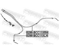 Febest Parking Brake Cable 0299-BCC11XRH / 36530-EM10A Right Rear for Nissan Latio 07- Tiida 05-13