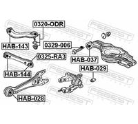 Febest Ball Joint 0320-ODR Rear Upper - for Honda Odyssey MPV Shuttle Accord VII Tourer SMX Stepwgn
