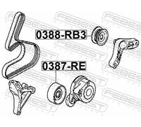 FEBEST 0387-RE Tensioner pulley