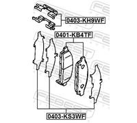 Febest 0403-KS3WF Anti Squeal Foil Brake Pad Fits Mitsubishi L200 Triton Pajero