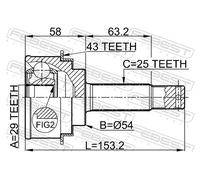 FEBEST 0410-H76A43 CV joint