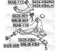 Fits FEBEST 0420-KB4 BALL JOINT FRONT LOWER ARM ⭐UK Stock⭐
