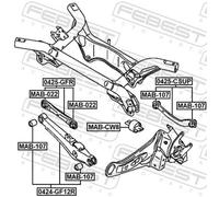 Febest 0424-GF12R Rear Wishbone Suspension Arm Fits Citroen Jeep Mitsubishi
