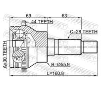 FEBEST 0510-CX7A44R CV joint