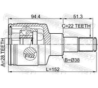 FEBEST 0711-RM415LH CV joint kit