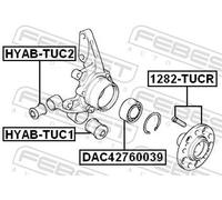 Febest 1282-TUCR Rear Wheel Hub Fits Hyundai Kia Creta Ix25 Ix35 Kx3 Sportage