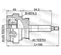 FEBEST 1410-ACTA40 Joint kit, drive shaft