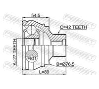 JOINT KIT, DRIVE SHAFT FOR AUDI A4 A5 FEBEST 1710-Q5 FITS FRONT AXLE, WHEEL SIDE