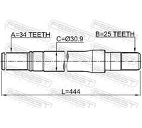 Fits FEBEST 1812-A17DTRH RIGHT-SHAFT AXLE OPEL ASTRA J 2010-2015 ⭐UK Stock⭐
