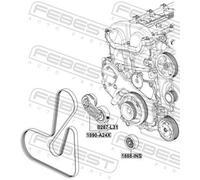FEBEST 1890-A24X Belt Tensioner, v-ribbed belt