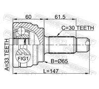 Febest Drive Shaft Joint Kit 1910-E70 Front for BMW X5/X6 F15/F85 E71/E72/F16/F86