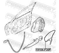 Cable Pull, door release for BMW F30 F31 FEBEST 19104-F30F