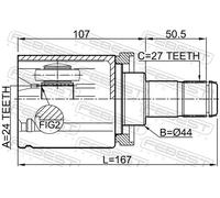 Fits FEBEST 1911-X3 INNER CV JOINT LEFT 24X44X27 ⭐UK Stock⭐