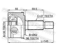 FEBEST 2010-MAGA96 Joint kit, drive shaft
