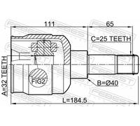 FEBEST 2011-SEB Joint kit, drive shaft
