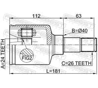 Fits FEBEST 2111-TC7LH INNER CV JOINT LEFT 24X40X26 ⭐UK Stock⭐