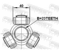 FEBEST 2116-CB320AT Tripod Hub, Drive shaft