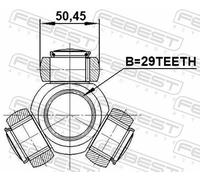 Febest 2116-TTG Drive Shaft Spider Assembly Fits Ford Tourneo Connect Grand