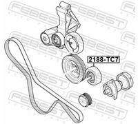 DEFLECTIONGUIDE PULLEY VRIBBED BELT 2188-TC7 FOR FORD RWPA/RWPB/RWPD/RWPC 1.8L
