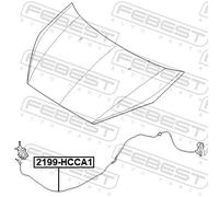 Bonnet opening cable 2199-HCCA1 FEBEST for FORD MONDEO IV Turnier MONDEO IV