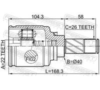 FEBEST FRONT LEFT DRIVE SHAFT JOINT KIT 2411KANGIILH FOR RENAULT DACIA