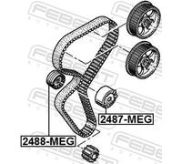 FEBEST 2487-MEG Timing belt tensioner pulley